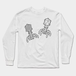 T4 Bacteriophage Line Drawing Long Sleeve T-Shirt